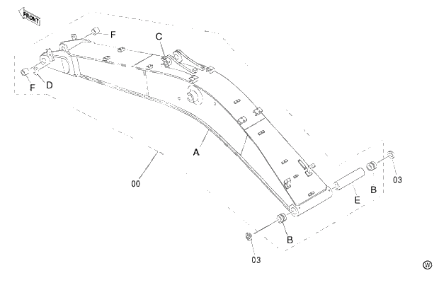 Схема запчастей Hitachi ZX450LC - 029 H BOOM 7.0m H,MTH,460 (H,MTH 010001-460 050001-). 03 BACKHOE ATTACHMENTS