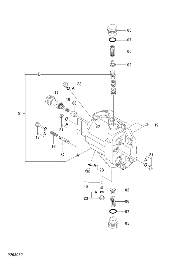 Схема запчастей Hitachi ZX350LCK-5G - 006 VALVE;BRAKE 02 MOTOR