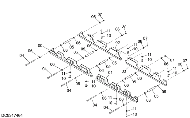 Схема запчастей Hitachi ZX350K-5G - 003 FULL-LENGTH TRACK GUARD 11 UNDERCARRIAGE