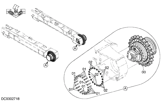 Схема запчастей Hitachi ZX470LC-5G - 010 TRAVEL DEVICE 13 UNDERCARRIAGE
