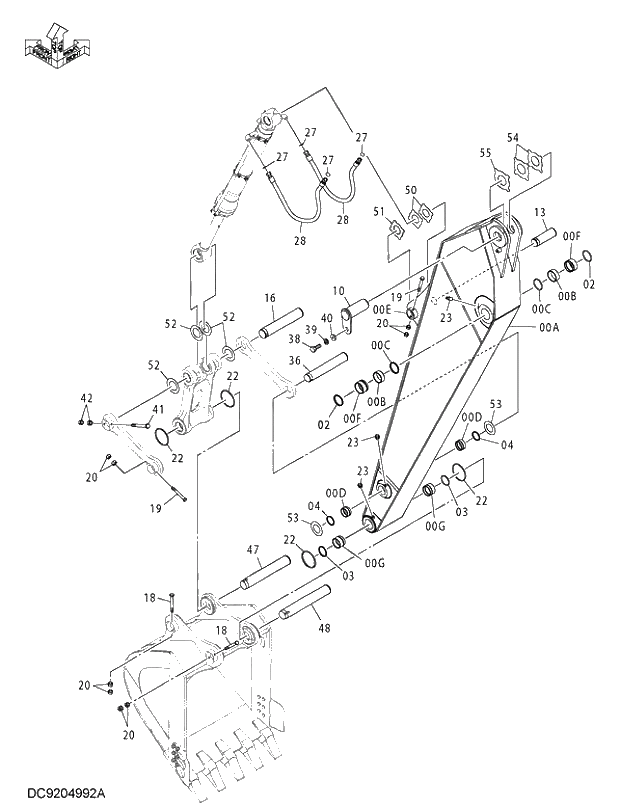 Схема запчастей Hitachi ZX350LCK-3G - 004 ARM 4.00m 03 FRONT-END ATTACHMENTS