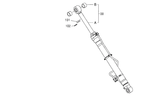 Схема запчастей Hitachi ZX350LCK-3G - 009 BOOM CYLINDER (R) 03 FRONT-END ATTACHMENTS