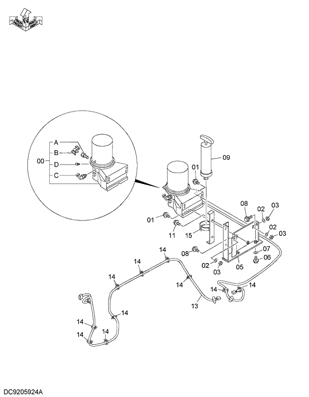 Схема запчастей Hitachi ZX350LCK-3G - 014 AUTO. LUBRICATION SYSTEM 03 FRONT-END ATTACHMENTS