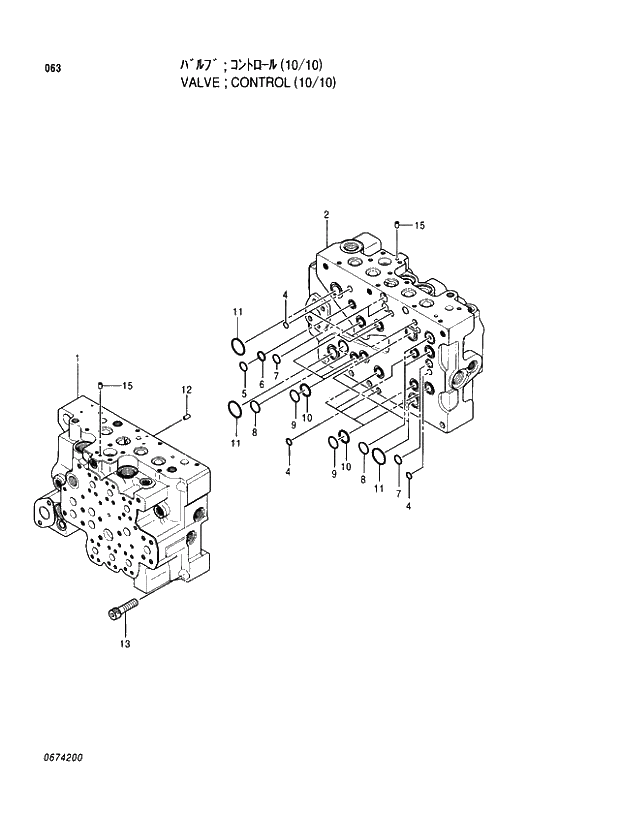 Схема запчастей Hitachi EX100M-5 - 063 CONTROL VALVE (10-10) VALVE