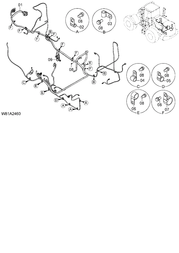 Схема запчастей Hitachi ZW250 - 124_ELECTRICAL PARTS(REAR)(1) (000101-004999, 005101-). 05 ELECTRICAL SYSTEM
