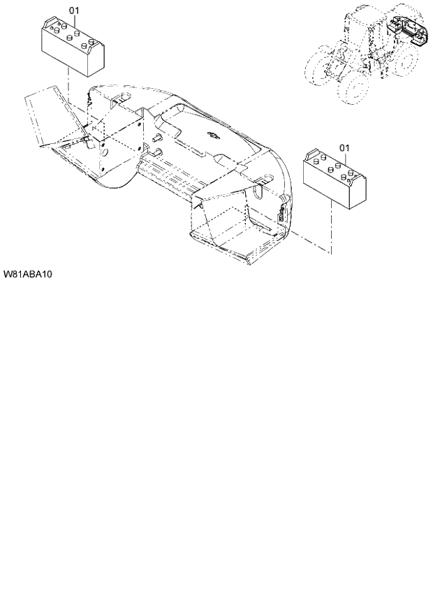 Схема запчастей Hitachi ZW250 - 132_BATTERY(BA001) (000101-004999, 005101-). 05 ELECTRICAL SYSTEM
