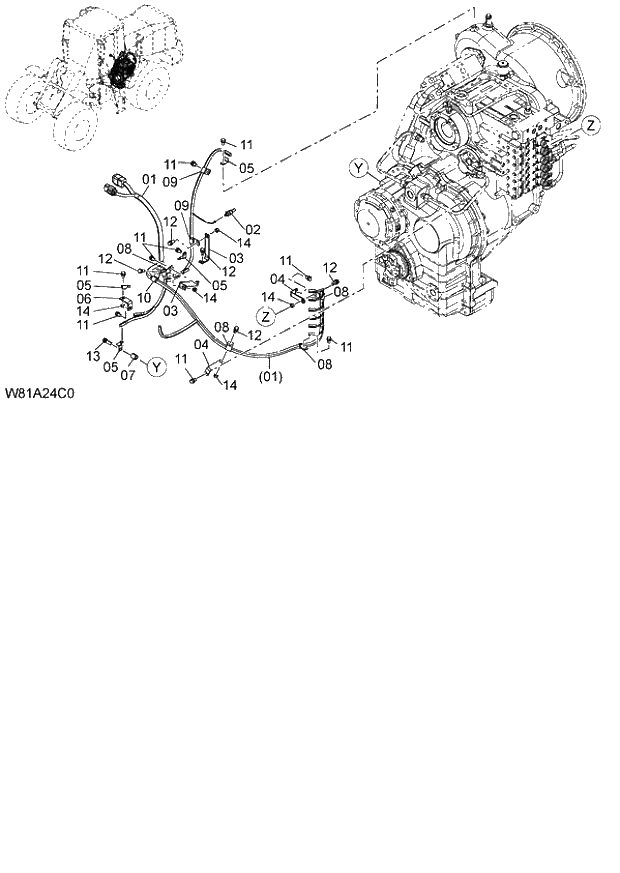 Схема запчастей Hitachi ZW250 - 134_ELECTRICAL PARTS(TRANSMISSION) 6CH,HCH,HEH (005101-009999). 05 ELECTRICAL SYSTEM