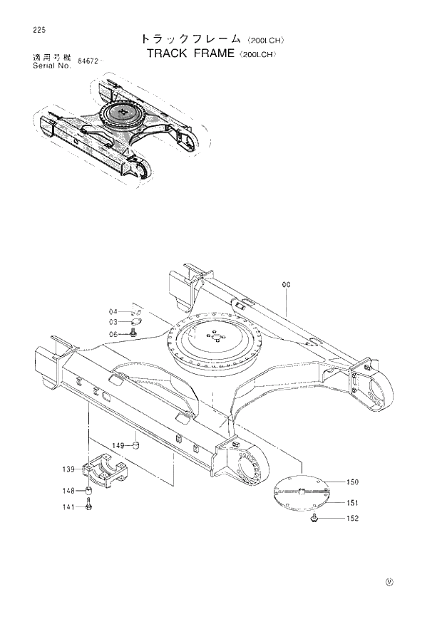 Схема запчастей Hitachi EX200-3 - 225 TRACK FRAME 200LCH. 02UNDERCARRIAGE