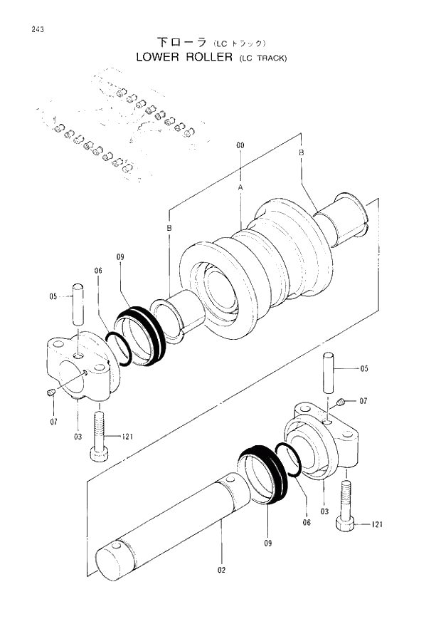 Схема запчастей Hitachi EX200LC-3 - 243 LOWER ROLLER LC TRACK. 02UNDERCARRIAGE