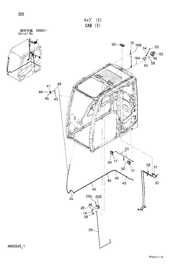 Схема запчастей Hitachi ZX210LCK-3 - 225 CAB (1). 01 UPPERSTRUCTURE