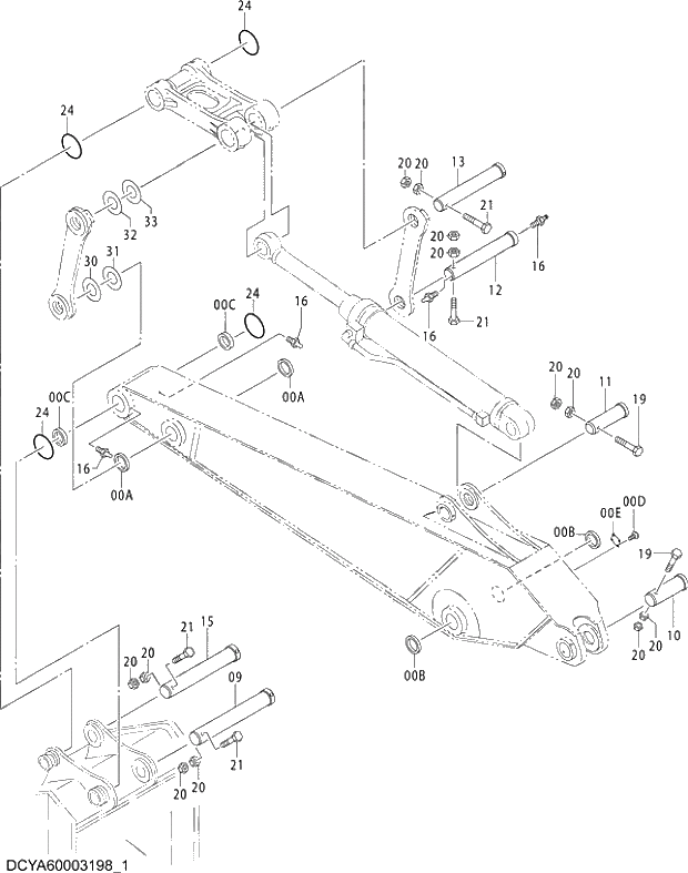 Схема запчастей Hitachi ZX470LCR-5G - 009 ARM PARTS (ARM,R ARM 3.4m)(2) 14 FRONT-END ATTACHMENTS
