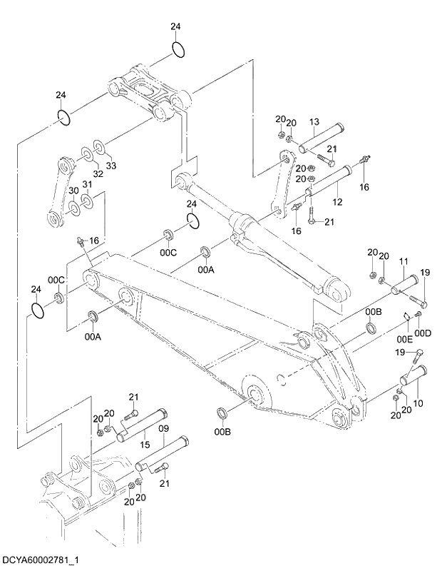 Схема запчастей Hitachi ZX470R-5G - 010 ARM PARTS (BE,BER ARM 2.5m,2.9m)(1) 14 FRONT-END ATTACHMENTS