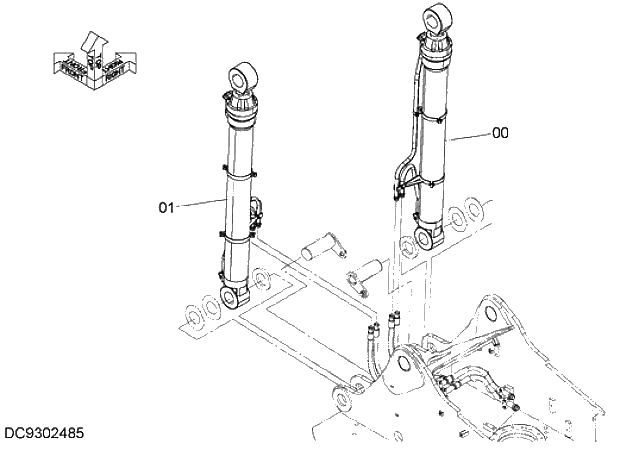 Схема запчастей Hitachi ZX470R-5G - 028 BOOM CYLINDER 14 FRONT-END ATTACHMENTS
