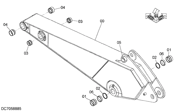 Схема запчастей Hitachi ZX280-5G - 003 ARM 2.42m 12 FRONT-END ATTACHMENTS