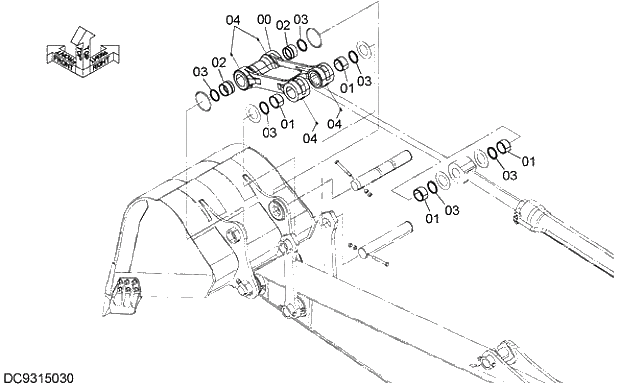 Схема запчастей Hitachi ZX280-5G - 007 A LINK 12 FRONT-END ATTACHMENTS
