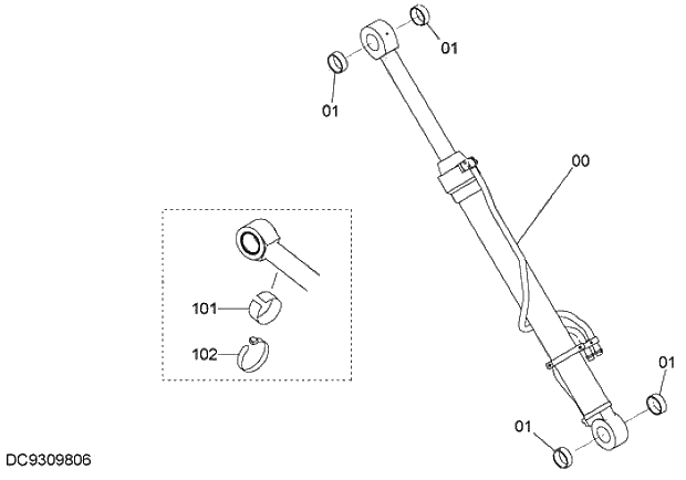 Схема запчастей Hitachi ZX280LC-5G - 023 BOOM CYLINDER (L) 12 FRONT-END ATTACHMENTS