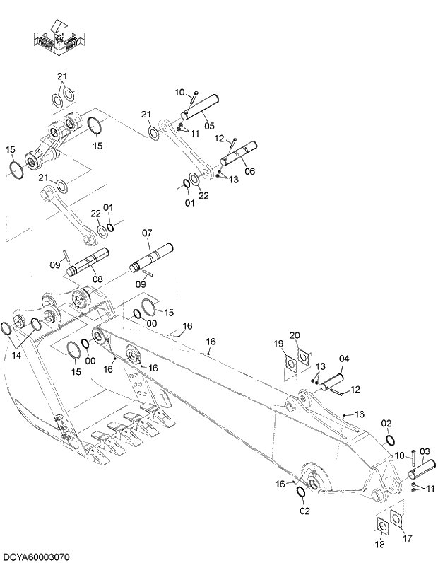 Схема запчастей Hitachi ZX210LCK-5G - 005 ARM PARTS 12 FRONT-END ATTACHMENTS