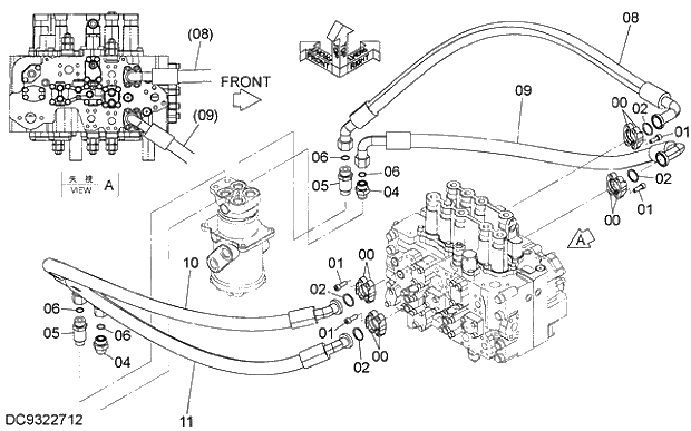 Схема запчастей Hitachi ZX350K-5G - 004 MAIN PIPING (4) 05 HYDRAULIC PIPING (MAIN)