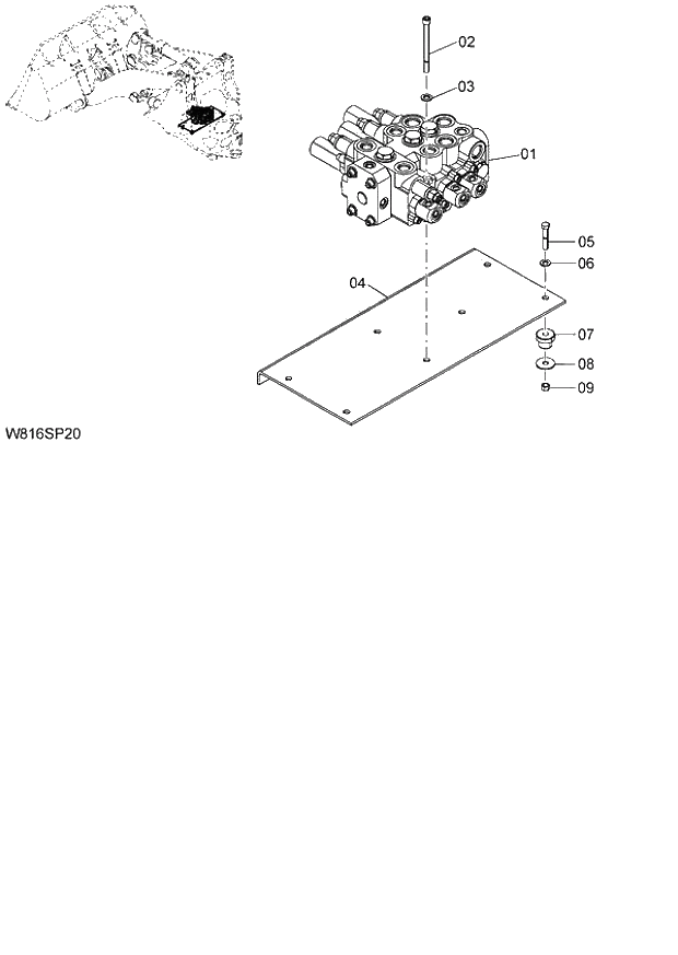 Схема запчастей Hitachi ZW220 - 157_MAIN CONTROL VALVE(3-SPOOL)(3SP) (000101-004999, 005101-). 06 HYDRAULIC SYSTEM