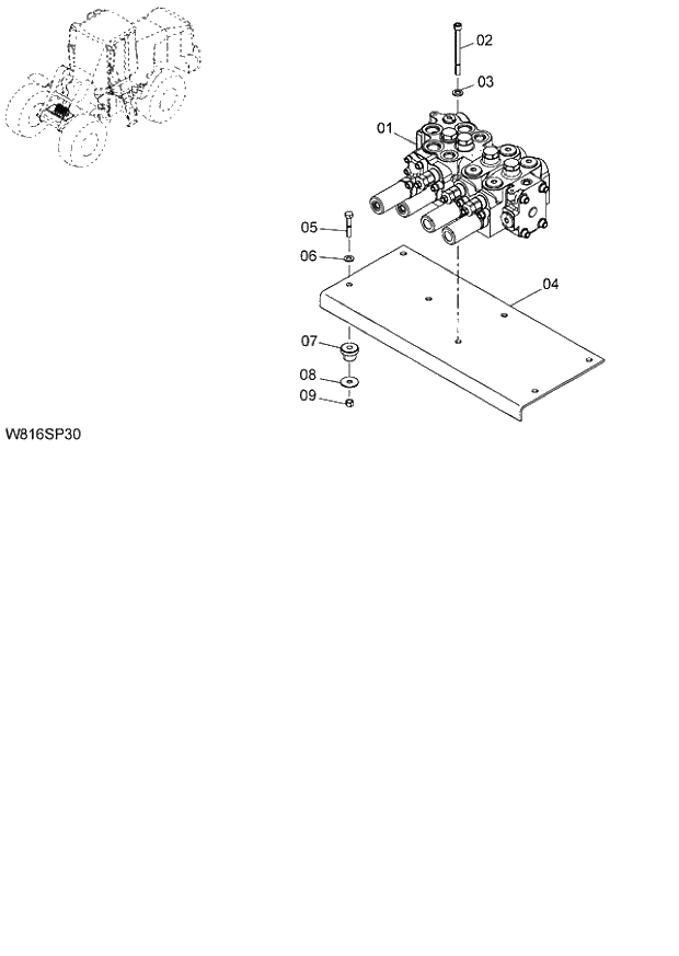 Схема запчастей Hitachi ZW220 - 158_MAIN CONTROL VALVE(4-SPOOL)(4SP) (000101-004999, 005101-). 06 HYDRAULIC SYSTEM