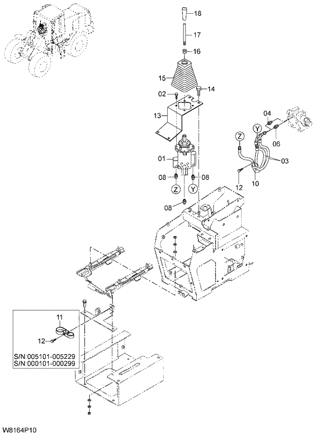 Схема запчастей Hitachi ZW220 - 183_PILOT PIPING(4-SPOOL)(4PL) (000101-004999, 005101-). 06 HYDRAULIC SYSTEM