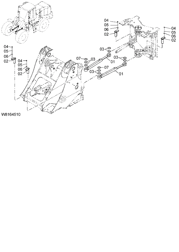 Схема запчастей Hitachi ZW220 - 196_STEERING PARTS(STEERING CYLINDER) (000101-004999, 005101-). 06 HYDRAULIC SYSTEM