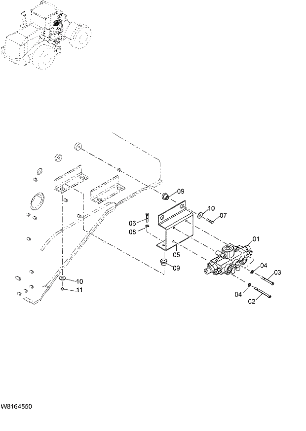 Схема запчастей Hitachi ZW220 - 198_STEERING PARTS(STEERING VALVE) (000101-004999, 005101-). 06 HYDRAULIC SYSTEM