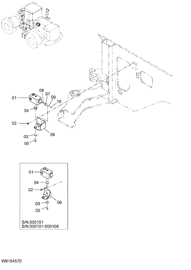 Схема запчастей Hitachi ZW220 - 199_STEERING PARTS(CHECK VALVE) (000101-004999, 005101-). 06 HYDRAULIC SYSTEM