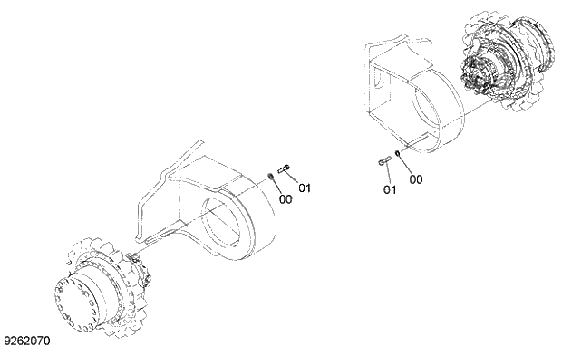 Схема запчастей Hitachi ZX280-5G - 010 TRAVEL DEVICE SUPPORT 11 UNDERCARRIAGE