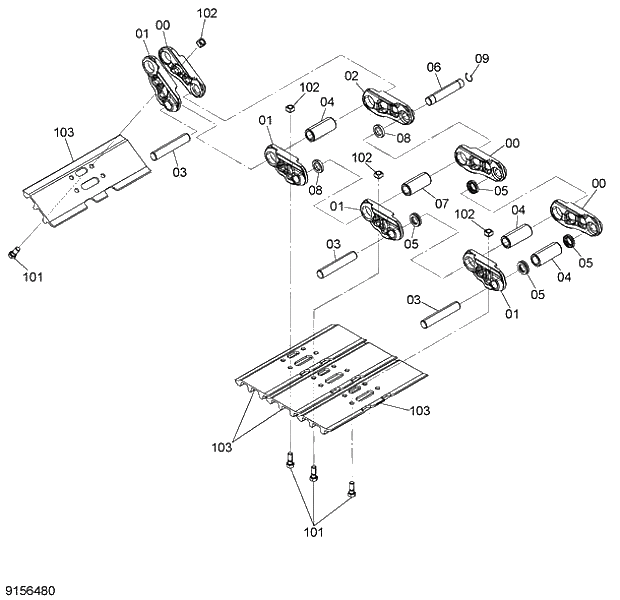 Схема запчастей Hitachi ZX280LC-5G - 016 TRACK-LINK 11 UNDERCARRIAGE