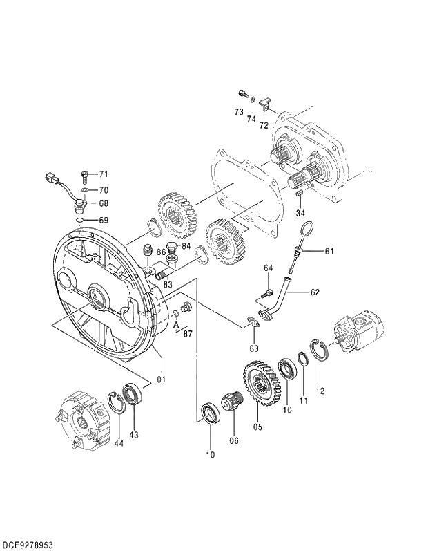 Схема запчастей Hitachi ZX250K-5G - 002 T. MISSION (PUMP) 01 PUMP