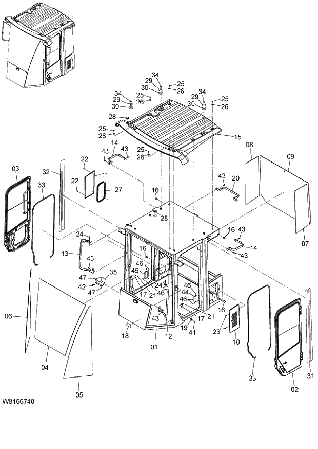 Схема запчастей Hitachi ZW180 - 064 CAB (1) (GSM SPEC.) (000101-000362, 005101-005200, 008101-008189). 04 CAB
