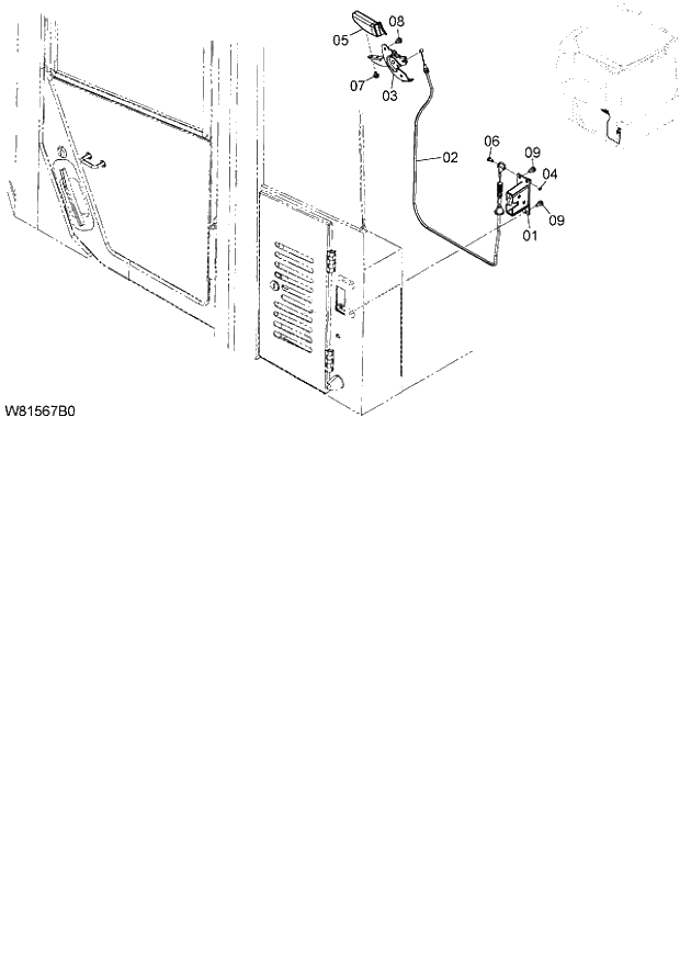 Схема запчастей Hitachi ZW180 - 070 DOOR CATCH (LEFT) (000101-004999, 005101-). 04 CAB