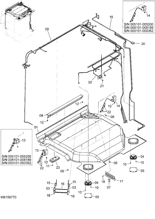 Схема запчастей Hitachi ZW180 - 072 CAB (4) (GPS SPEC.) (H3F,HCF,HEF,HLF,HPF) (000101-004999, 005101-). 04 CAB