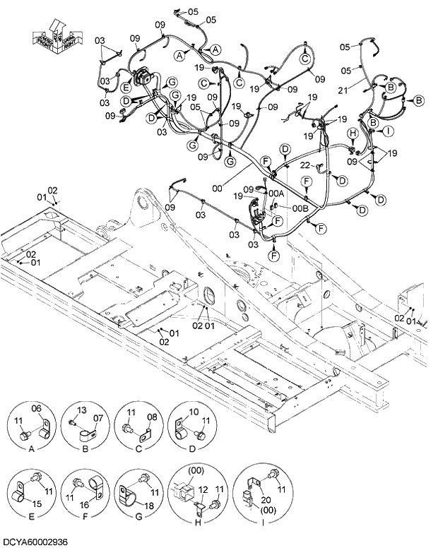Схема запчастей Hitachi ZX280LC-5G - 003 ELECTRIC PARTS (3) 07 ELECTRIC SYSTEM