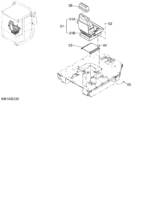 Схема запчастей Hitachi ZW250 - 114_SUSPENSION SEAT WITH HEAD REST(NO LOGO)(GRAMMER)(SET005) (000101-004999, 005103-). 04 CAB