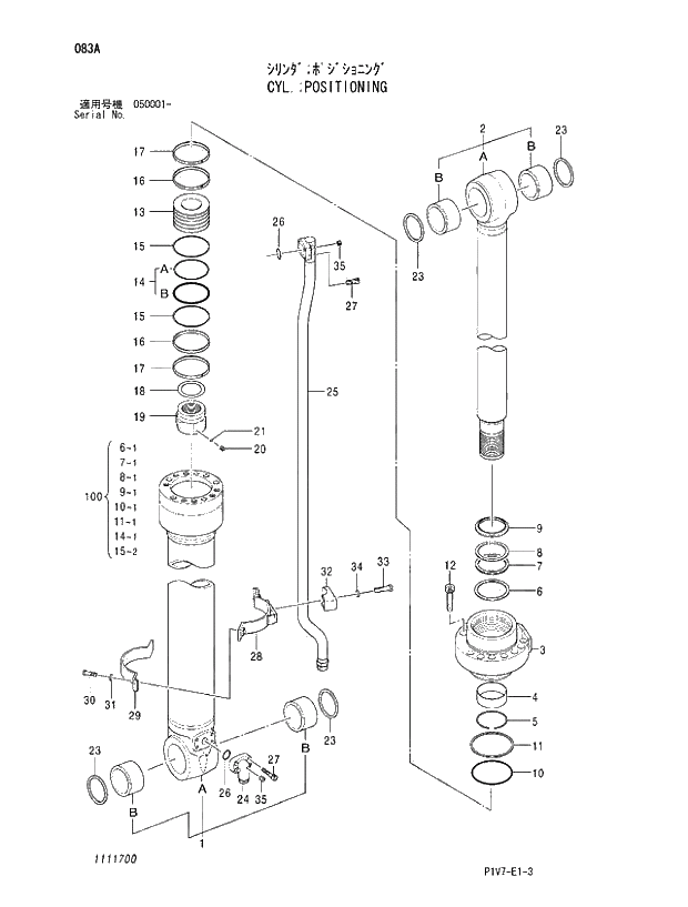 Схема запчастей Hitachi ZX350LCK-3 - 083 CYL.;POSITIONING. 08 CYLINDER
