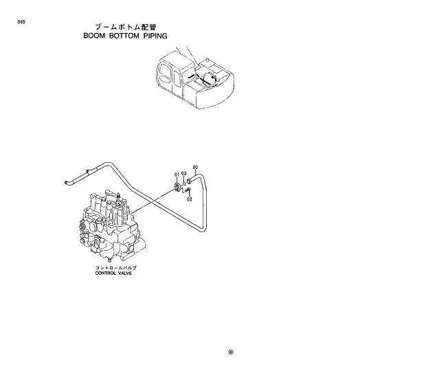 Схема запчастей Hitachi EX120-5 - 065 BOOM BOTTOM PIPING 01 UPPERSTRUCTURE