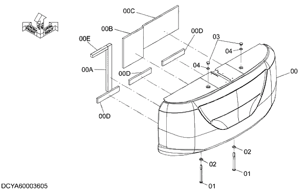 Схема запчастей Hitachi ZX280LC-5G - 005 COUNTERWEIGHT 01 FRAME,COVER