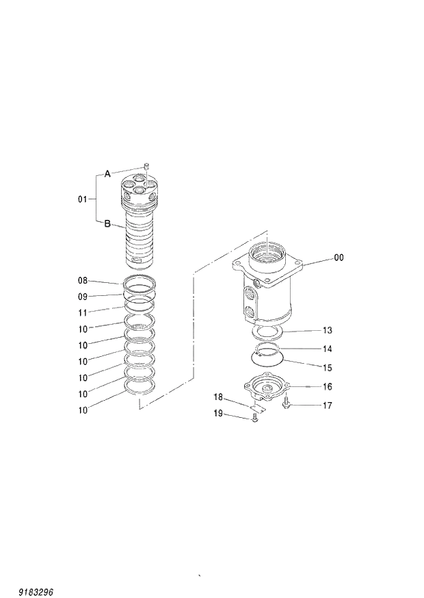 Схема запчастей Hitachi ZX870R-3 - 058 JOINT CENTER (020001-). 04 JOINT;CENTER