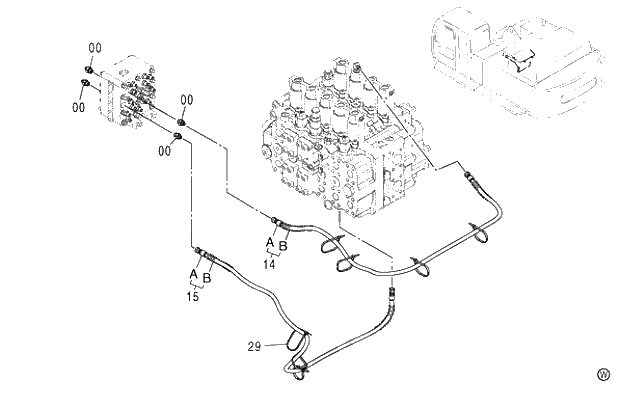 Схема запчастей Hitachi ZX450H - 013 LOADER PILOT PIPING (2-2) 450,H,MT,MTH (010001-). 04 LOADER ATTACHMENTS