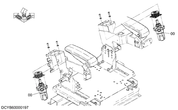 Схема запчастей Hitachi ZX470LCR-5G - 002 PILOT VALVE (FRONT,SWING) 11 FLOOR PARTS