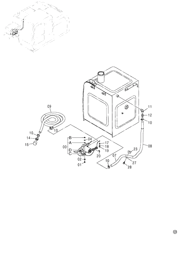 Схема запчастей Hitachi ZX120 - 028_FUEL FEED PUMP (060001-). 01 UPPERSTRUCTURE