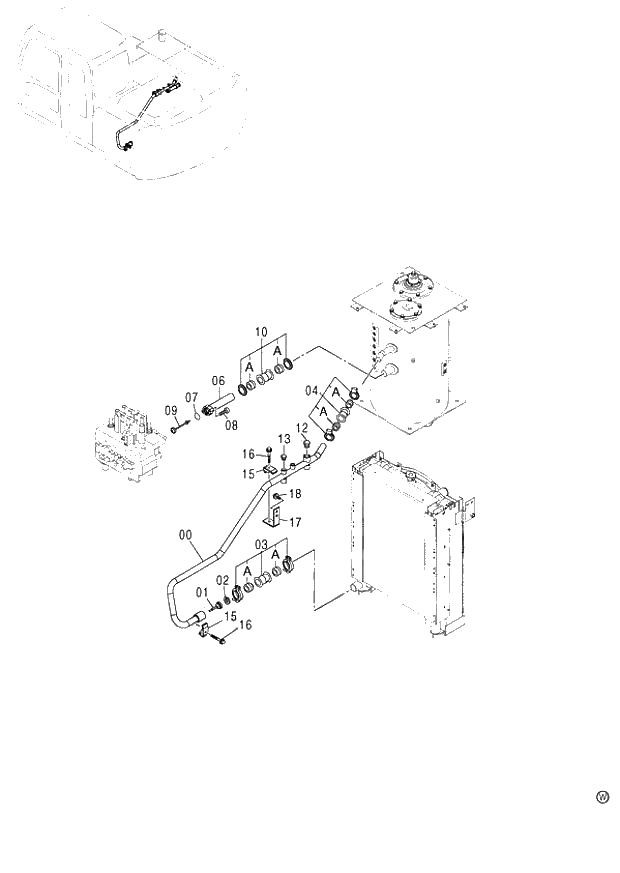 Схема запчастей Hitachi ZX130H - 039_RETURN PIPING (1) (060001-). 01 UPPERSTRUCTURE
