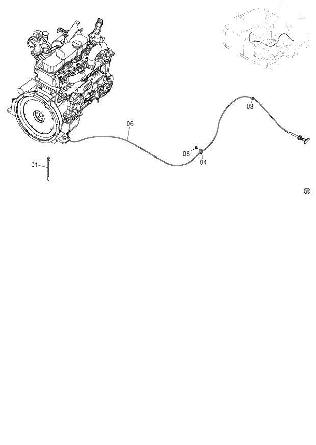 Схема запчастей Hitachi ZX120 - 053_ENGINE STOP CABLE (AUTO. ENGINE CONTROL) (060001-). 01 UPPERSTRUCTURE