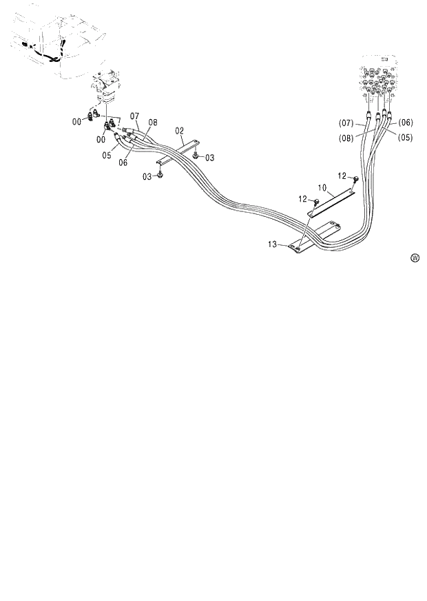 Схема запчастей Hitachi ZX120-E - 071_PILOT PIPING (E) (060001-). 01 UPPERSTRUCTURE