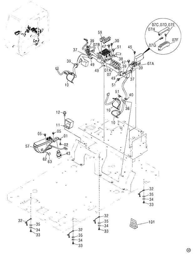 Схема запчастей Hitachi ZX120 - 095_ELECTRIC PARTS (E)(MANUAL ENGINE CONTROL) (060001-). 01 UPPERSTRUCTURE