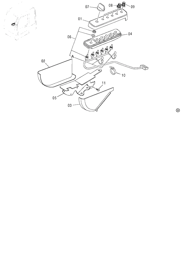 Схема запчастей Hitachi ZX120 - 097_SWITCH BOX (AUTO. ENGINE CONTROL) 120,H,K (060001-). 01 UPPERSTRUCTURE