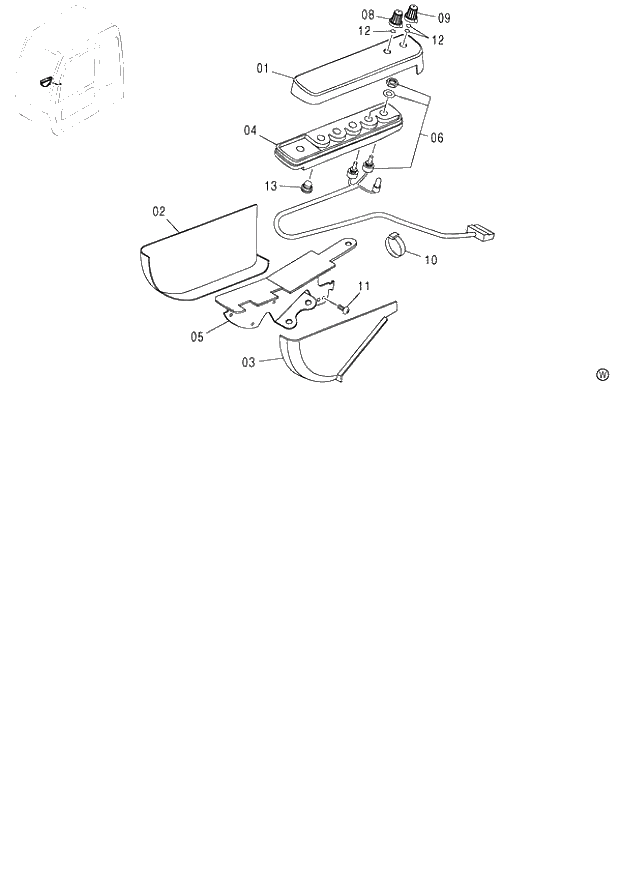 Схема запчастей Hitachi ZX120 - 099_SWITCH BOX (MANUAL ENGINE CONTROL) (060001-). 01 UPPERSTRUCTURE