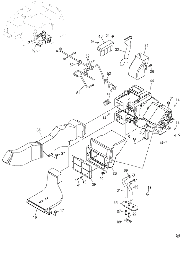 Схема запчастей Hitachi ZX120 - 127_CAR HEATER (060001-). 01 UPPERSTRUCTURE